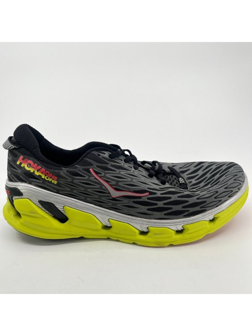 Hoka One One Vanquish 2 Mens Size 12 Black Green Athletic Running Shoes Sneakers